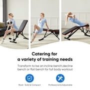 EDX 9 Positions Adjustable Weight Bench, Support Up to 795lbs, Foldable Weight Bench for Full Body, Home Gym Fitness Strength Training, Black