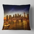thumbnail image 2 of Designart Manhattan Sunset on East River - Cityscape Photo Throw Pillow - 16x16, 2 of 5