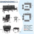 thumbnail image 2 of Kullavik 13 Pcs Aluminum Patio funiture Set with Swivel Chair,Garden Funiture Sectional Sofa with High Back, Outdoor Conversation Set, 2 Footstools,Backyard,Back, 2 of 6