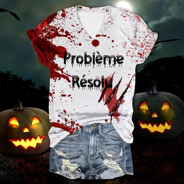 T-Shirt Blouse à Manches Courtes et Col en V pour Femmes, Décontracté et Élégant, pour un Usage Quotidien et des Tenues Tendance