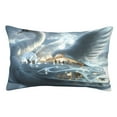 thumbnail image 1 of Wukai Fantasy Swan Yacht Design Print Plush Throw Pillow Cover, Double-sided Pillow Protector without Pillow Core, with Hidden Zipper, Home Decorations-16"x24", 1 of 6