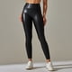 thumbnail image 4 of Pantalones de cuero con costuras de cuero brillante, pantalones sexis ajustados y elásticos de cintura alta para mujer, 4 of 6