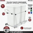 thumbnail image 4 of Rev-A-Shelf Double Pull Out Trash Can 27 Qt for Kitchen, Black, RV-15KD-18C S, 4 of 5