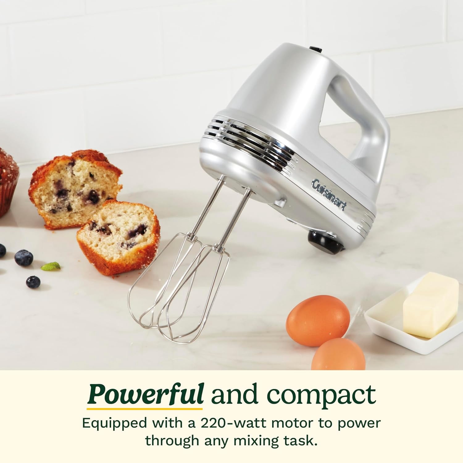 HM-90BCS Power Advantage Plus 9-Speed Handheld Mixer with Storage Case, Brushed Chrome