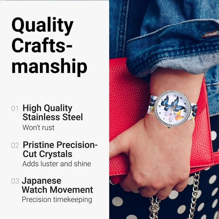 Shop LC Strada Wrist Jewelry: Blue Crystal Butterfly Pattern Shop LC Strada Wrist Jewelry: Blue Crystal Butterfly Pattern
