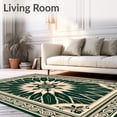 thumbnail image 2 of ODIKA 5'x7' Machine Washable Non-Slip Area Rug, Exquisite Vintage Medallion Sunburst Decorative Jewel High Traffic Rug, Green, 484754, 2 of 7