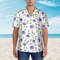 thumbnail image 4 of Haiem Purple Chicory Printed Hawaiian Shirt for Men - Men’s Casual Beach Summer Shirts - Stretch Fabric with Modern Fit-Small, 4 of 9