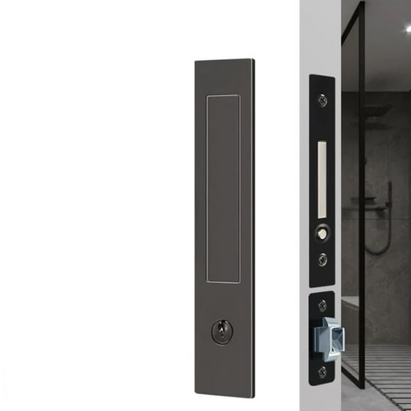 Push spring pocket door handle sliding door lock sliding door conceal latch