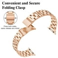 thumbnail image 4 of Metal band Compatible with Apple Watch Band 38mm 40mm 41mm for women, Slim and Thin Stainless Steel Replacement Adjustable Wristband for iWatch Series 9/8/7/6/5/4/3/2/1/SE, Rosegold, 4 of 8