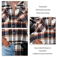 thumbnail image 5 of Women's Long Sleeve with Pockets, Soft & Breathable Grey L Autumn/Winter Plaid Shirt Jacket, 5 of 6