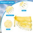 thumbnail image 3 of Uxcell Women's Belly Dance Hip Scarf with Sequins Triangle Wrap Skirts Waist Chain for Party Costume Performance Yellow, 3 of 7
