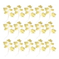 thumbnail image 1 of 15pcs Golden Maple Leaves Branch Simulate Ornament Wedding Fake Leaves Lifelike Artificial Maple Leaves Party Layout Decorations Craft Material (5pcs Leaves in 1 Branch), 1 of 8