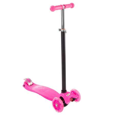 Kids Scooter-Adjustable Height Handlebar, 3 LED Light-up Wheels,Balance Riding Toy for Girls and Boys by Lil’ Rider
