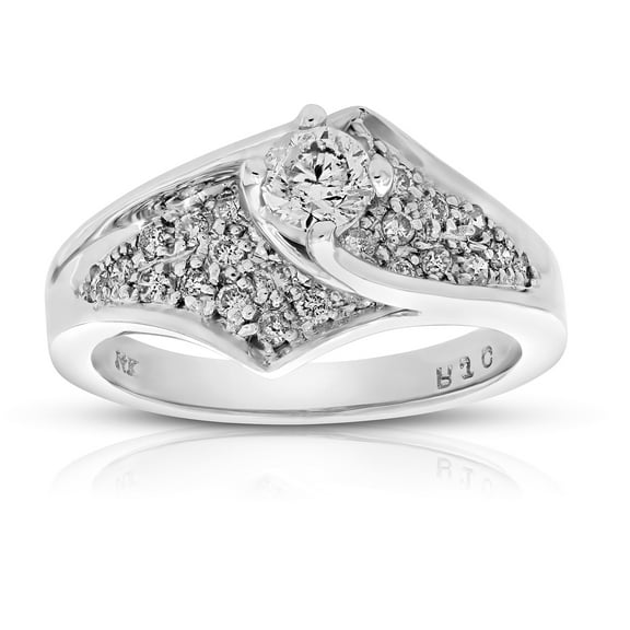 Vir Jewels 0.80 CTTW Diamond Engagement Ring 14K White Gold Wedding Bridal Size 7 Female Adult