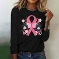thumbnail image 4 of Cxenplz Women's Breast Cancer Awareness T-Shirts Cute Pink Ribbon Graphic Print Tees Tops Fall Casual Long Sleeve Crew Neck Dressy Shirts, 4 of 4