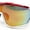 White Red - Orange Mirror, variant on Xloop Oversized Mirror Lens Wrap Around Plastic Riding Sport Sunglasses Matte Black
