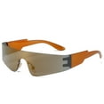 thumbnail image 4 of XASZHN Lunettes de Soleil Unisexes Sans Monture Style Punk Design Carreaux Colorés Mode pour Sports Or Taille Unique, 4 of 4