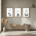 thumbnail image 3 of 3pcs Set/Set Frame Art Collection, Space Design Art Selection Neutral Wall Art Print, Abstract Art Print, Beige and Grey, Floral Art, Minimalist Style, Geometric Art, White Background, Living Room,, 3 of 4