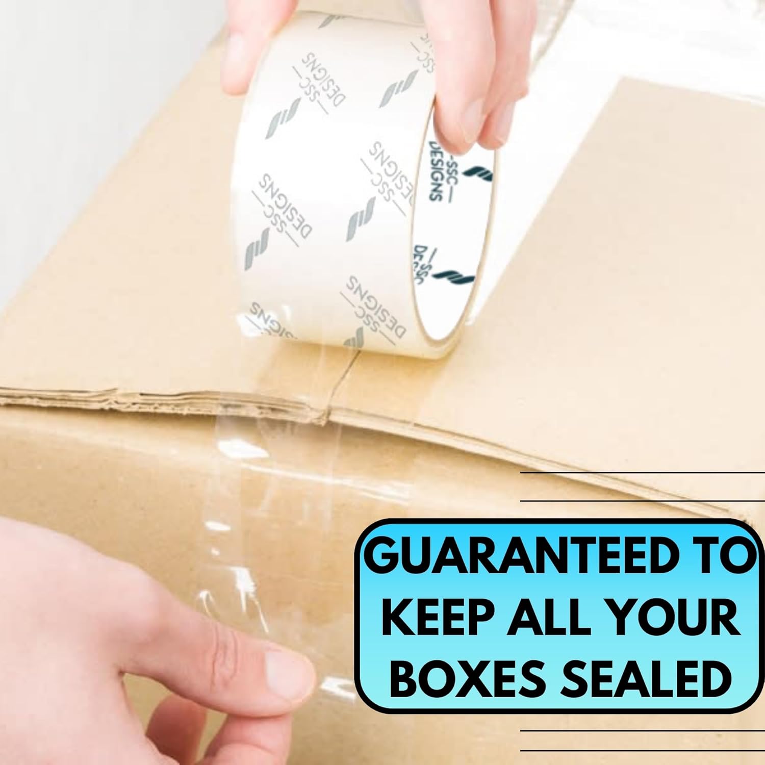 Noiseless heavy-duty transport adhesive silent dispenser packing tape refill, transparent packaging, silent, 60 yards 1.88-inch