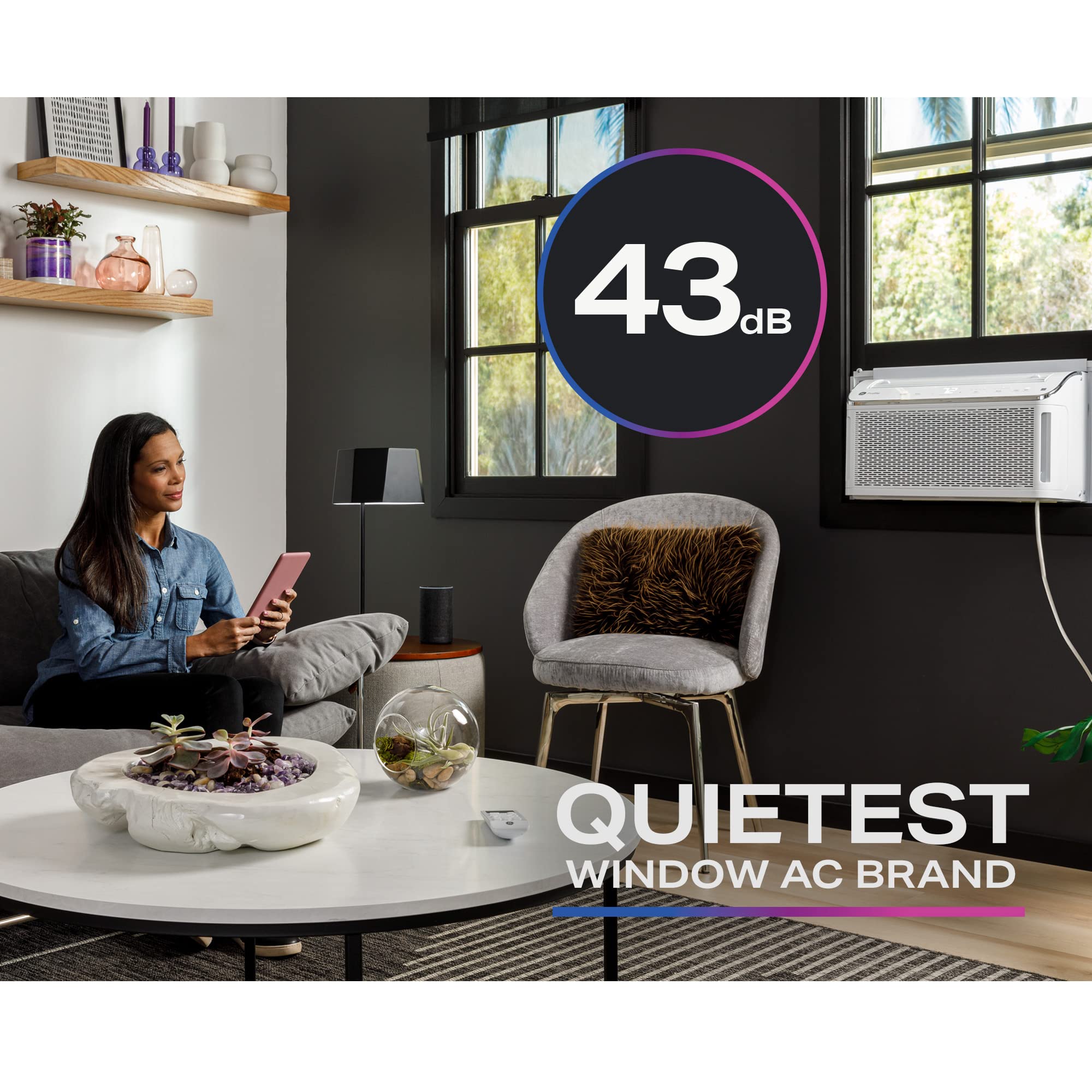 GE Profile Ultra Quiet Window Air Conditioner 8,200 BTU, WiFi Enabled, Ideal for Medium Rooms, Easy Installation with Included Kit, White - image 5 of 6