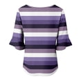 thumbnail image 6 of Stralyhd 3/4 Sleeve Tops for Women Summer Loose Casual V Neck Henley Blouses Travel Vacation Tops Office Shirts Purple S, 6 of 6