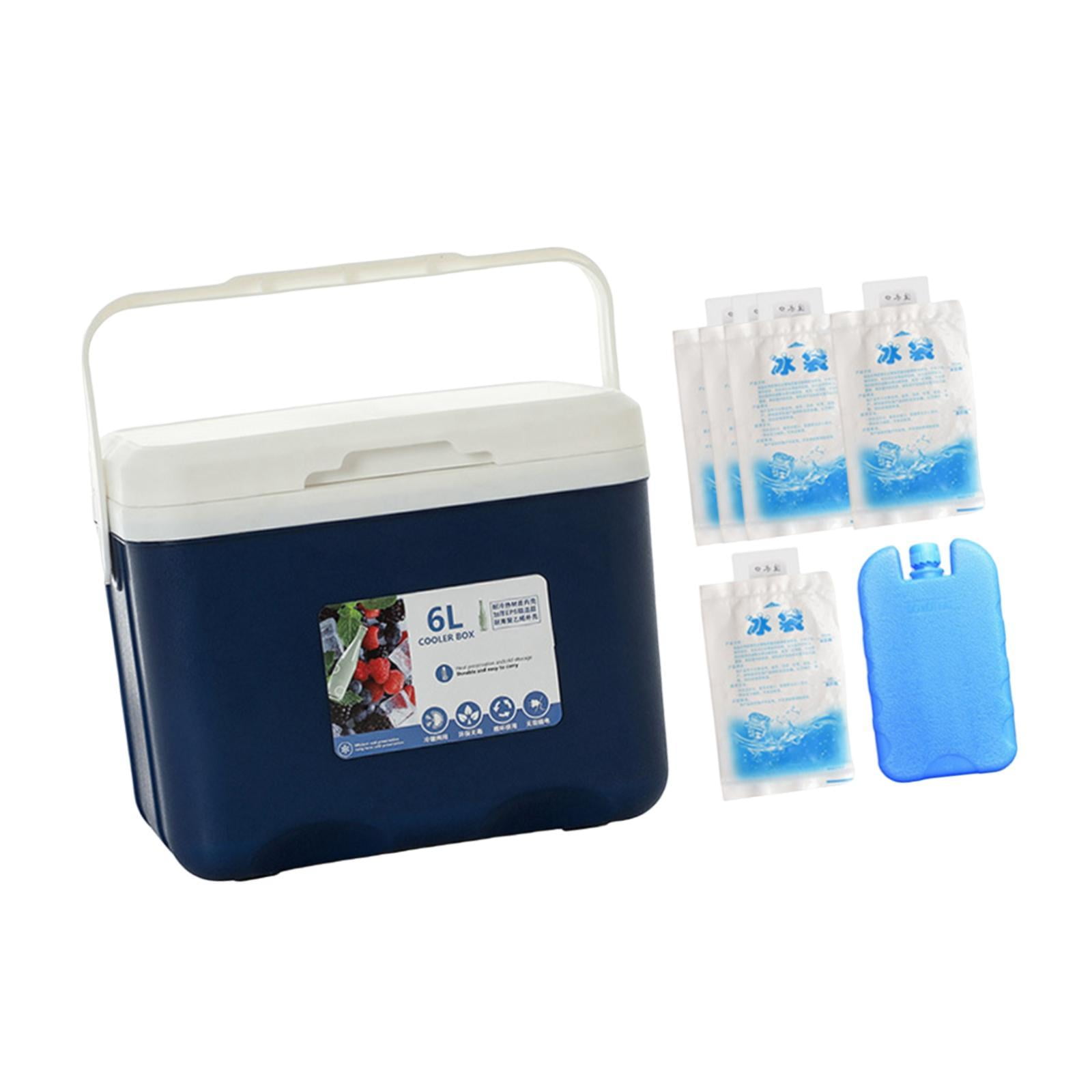 Dualoai Camp , Ice Chest Box, Portable for Freeze/Hot Food with Ice Pack Cold Case Blue