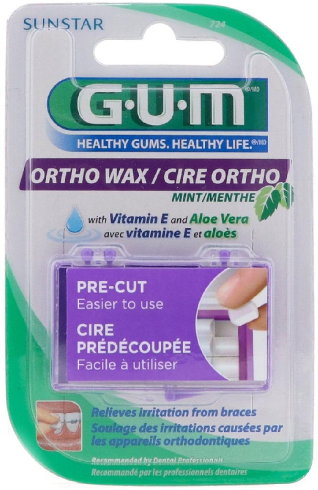 GUM Ortho Wax Mint [724], 1 ea