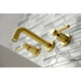 thumbnail image 4 of Kingston Brass KS8127DL Concord 2-Handle Wall Mount Bathroom Faucet, Brushed Brass, 4 of 5
