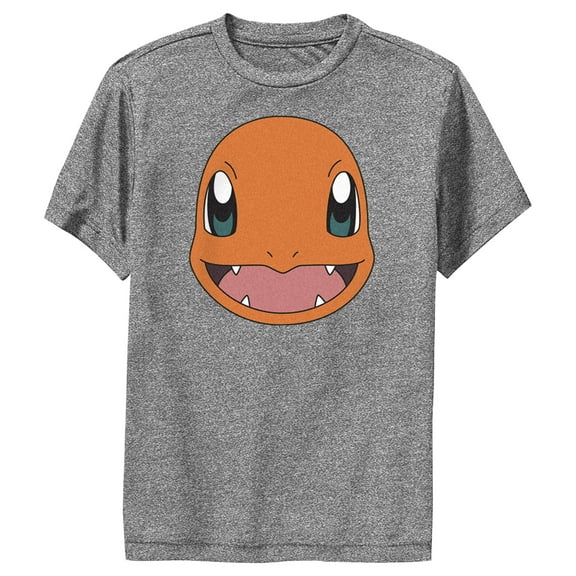 Boy's Pokemon Charmander Smile Performance Graphic Tee Charcoal Heather Medium