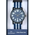 thumbnail image 4 of George Men's Black Round Watch Case with Eazy Read Dial, Date Feature & Navy Pinstripe Nylon Strap. 44MM, 4 of 5