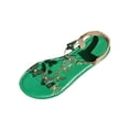 thumbnail image 2 of Caywon Womens Round Toe Butterfly Rhinestone Elastic Back Flat Sandals, Casual Summer Open Toe Footwear, Comfortable Slip On Beach Shoes, Sandalias Con Mariposas Y Piedras Para Mujer, 2 of 9