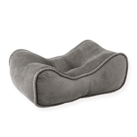 letairis Corduroy PP cotton waist computer cushion, woman waist car pillow Corduroy silver gray 38*23*14cm