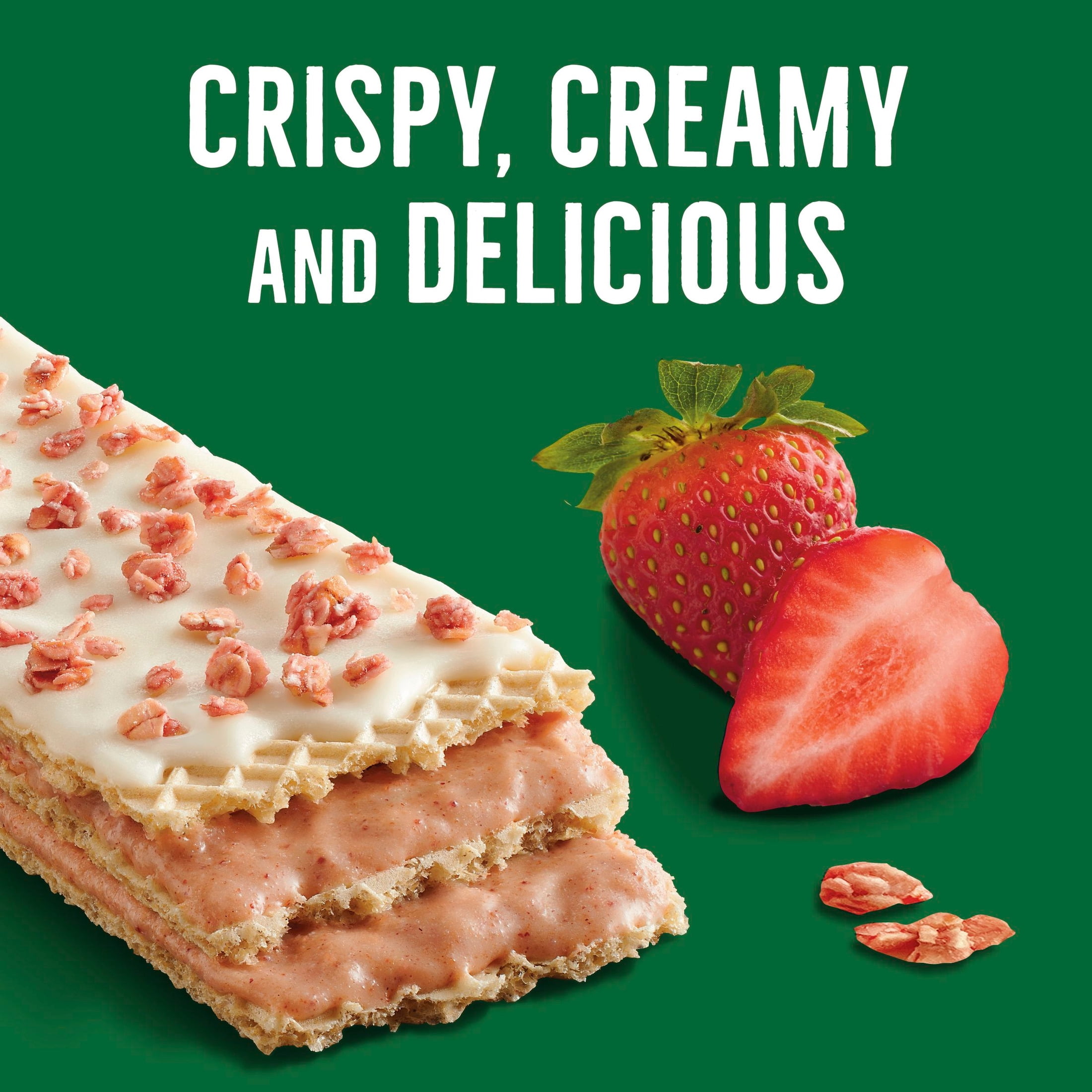 (4 pack) Nature Valley Strawberry Crispy Creamy Wafer Bars, Whole Grain, 15 Bars, 19.5 oz