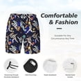 thumbnail image 5 of Sigee Astronauts in sport Print Mens Swim Trunks with Compression Liner Quick Dry Swim Stretch Beach Shorts with Pockets,S-3XL, 5 of 7