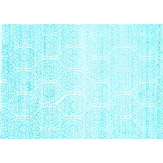Ahgly Company Indoor Rectangle Abstract Light Blue Contemporary Area Rugs, 5' x 8'