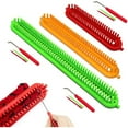 thumbnail image 1 of DEBGFS Set of 4 Different Sizes Rectangle Knitting Looms Colorful Plastic Knitting Scarf Hats Craft Tools, Handmade Craft Kit with a Crochet Hook and Needle (Color is Random),3pcs, 1 of 5