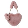 thumbnail image 2 of Bolsa de hombro con cadena y asa superior para mujer Valentine Plush 3D Love (rosa) Likrtyny Para Estrenar, 2 of 6