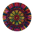 thumbnail image 4 of HAOXIT Flower Round Fitted Tablecloth Colorful Circle Table Cover with Elastic Edge Waterproof Wipeable Polyester Small Table Cloths for Outdoor Picnic Party Patio Dining Fit for Round Table 31-35, 4 of 8
