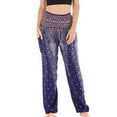 thumbnail image 2 of IROINNID Women's Pants Relaxed Print Fashion Casual Hippy Harem Smocked Waist Trousers Beach Pants Legging, 2 of 9