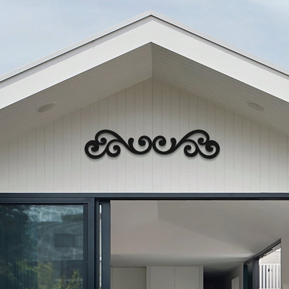 HELLOYOUNG 1pc art deco style black metal scroll wall decor, suitable for indoor and outdoor multi-purpose hanging decoration,  home and country themed holiday decor