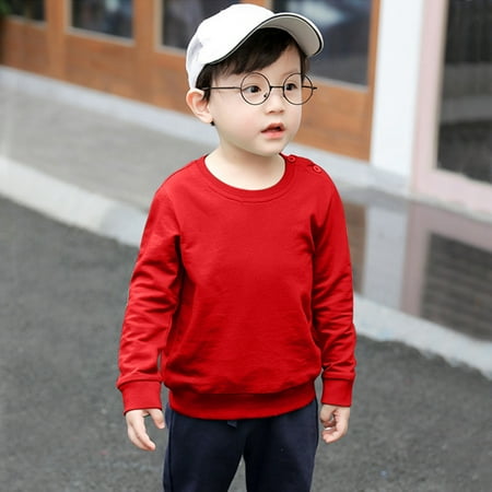 

Simplmasygenix Children s Day Gifts Kids Tops Clearance Newborn Infant Baby Boys Girls Solid Fashion Loose Warm Tops Sweatshirt Clothes
