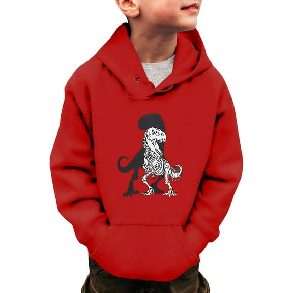 Big Boys Sweatshirts & Hoodies 13-14 Years White Hoodie Kids 14 Little Boys Girls Dinosaur Sweatshirts Long Sleeve Hooded Pullover Toddler Kids Winter Warm Shirt Sweater Tops 3 14Years