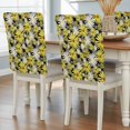 thumbnail image 2 of Spring Daisy Chair Covers Set of 4 Watercolor White Yellow Flowers Fields Black Chair Back Covers Stretch Removable Washable Slipcovers Protector for Dining Room Kitchen Party Decor, 2 of 9