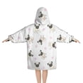 thumbnail image 2 of Pug and Footprints Blanket Hoodies for Kids 6-13YR Oversize Wearable Blanket Hoodies for Boys Girls Teens, 2 of 7