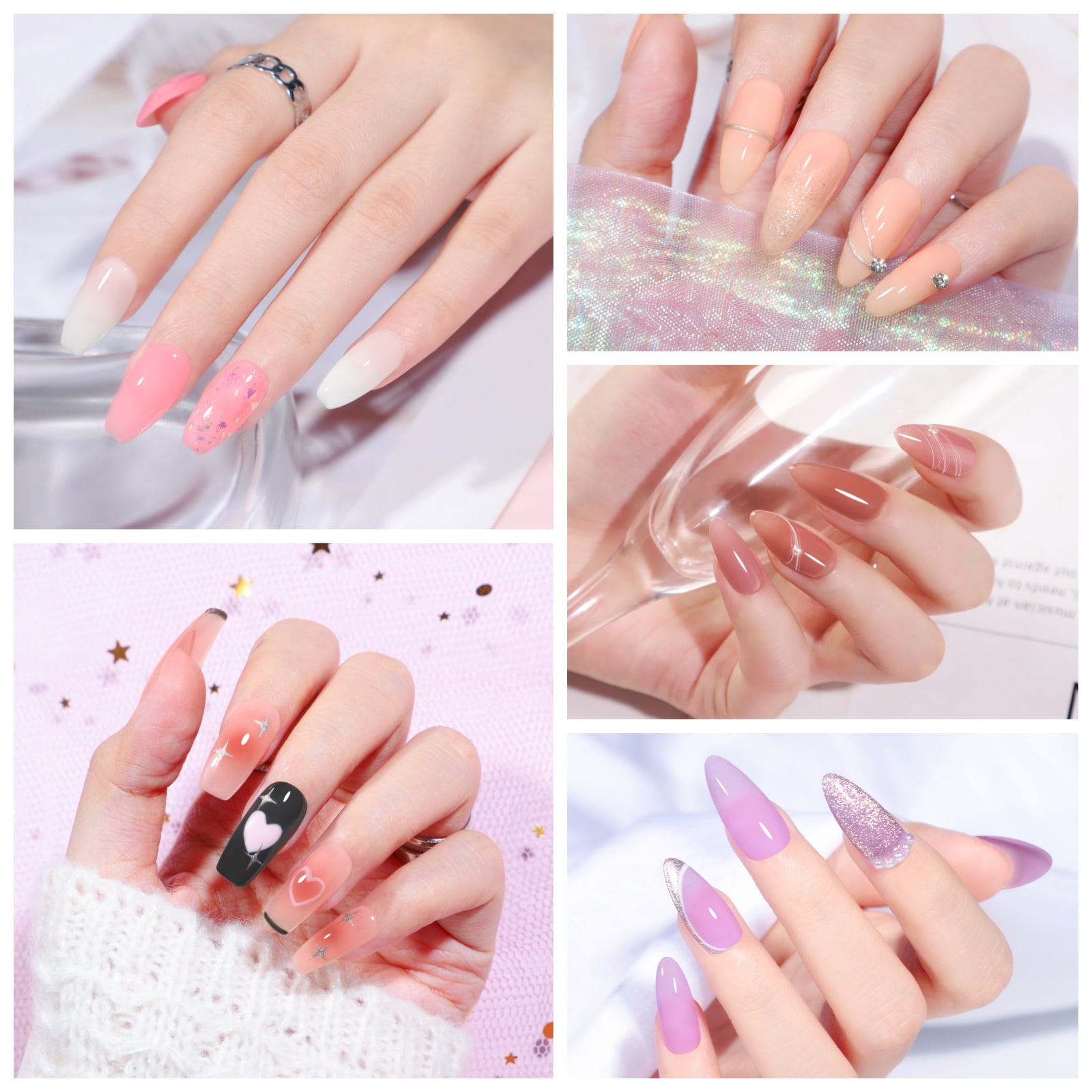 Coscelia Jelly Gel Polish Set Sheer Neutral 22 Colors Gel Polish Set Pink Blue Brown Gel Manicure Kit Nail Art for Women DIY at Home