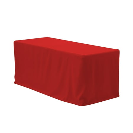Your Chair Covers 8 Ft Fitted Polyester Tablecloth Rectangular Red For Wedding Party Birthday Patio Etc