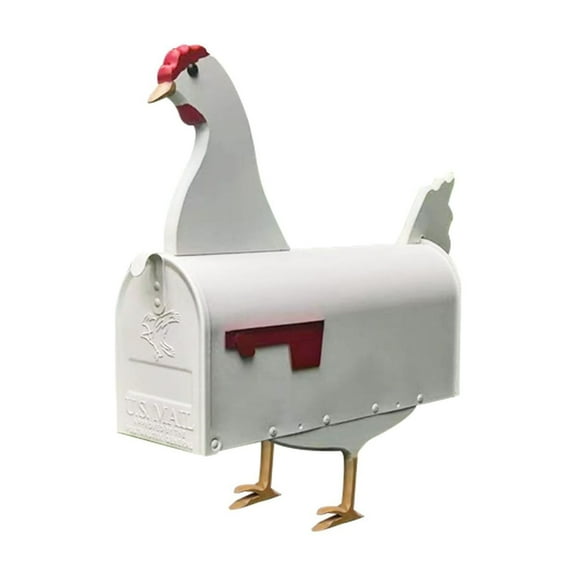 2024 New Unique Chickens Mailbox, Handmade Custom Metal Chickens Mailbox, Creative Personalized Weatherproof Mailbox Sculptures, Suitable for Outdoor Garden Yard Wooden Farmhouse Decoration
