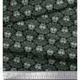 thumbnail image 2 of Soimoi Black Cotton Duck Fabric Filigree Damask Printed Craft Fabric by the Yard 42 Inch Wide, 2 of 3