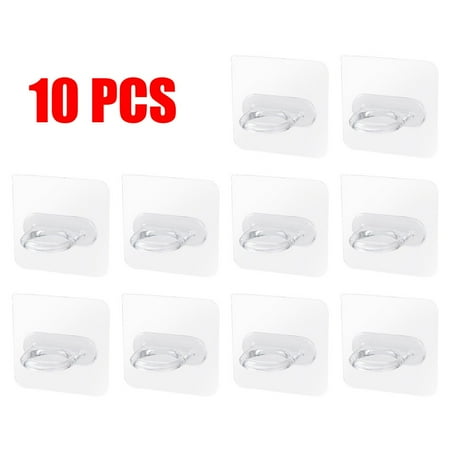 

Yannee Adhesive Wall Hooks Waterproof and Oilproof Reusable Coat Hooks Removable Hooks (10 Pcs)