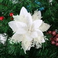 thumbnail image 2 of Adornos navideños, corona de ratán con flores doradas y rosas, flores decorativas, decoración de flores navideñas, suministros para árboles de Navidad DIY, 2 of 6